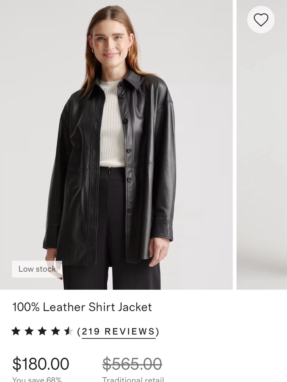 Quince 100% Leather Shirt Jacket - Picture 2 of 4